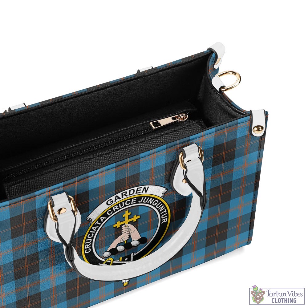 Tartan Vibes Clothing Garden Tartan Luxury Leather Handbags with Family Crest