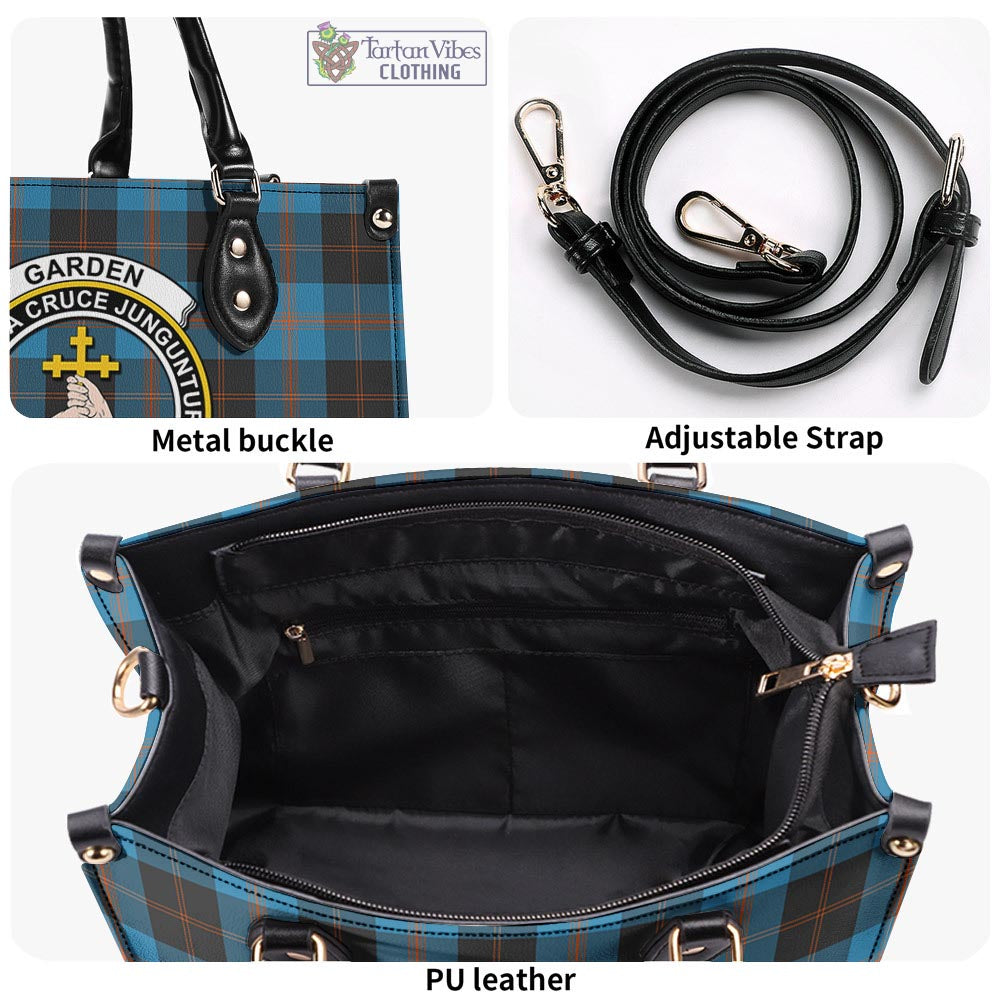 Tartan Vibes Clothing Garden Tartan Luxury Leather Handbags with Family Crest