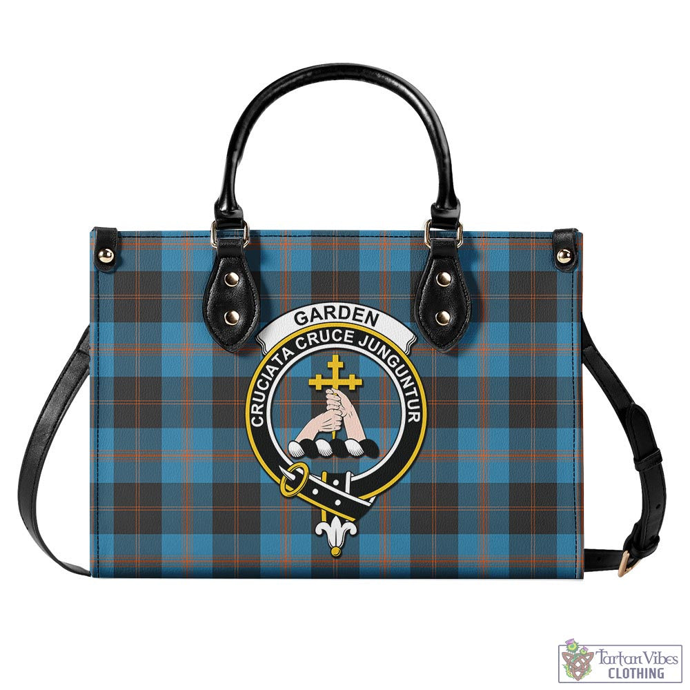 Tartan Vibes Clothing Garden Tartan Luxury Leather Handbags with Family Crest