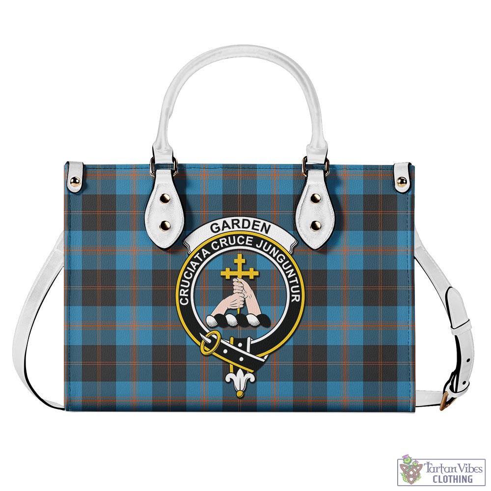 Tartan Vibes Clothing Garden Tartan Luxury Leather Handbags with Family Crest