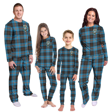 Garden Tartan Pajamas Family Set with Family Crest