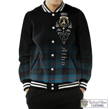 Garden (Gardyne) Tartan Baseball Jacket Featuring Alba Gu Brath Family Crest Celtic Inspired