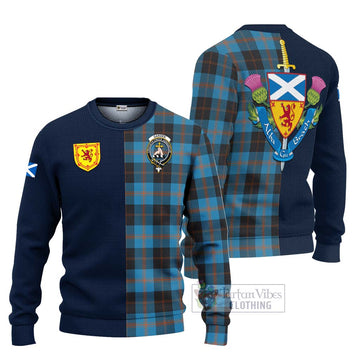 Garden (Gardyne) Tartan Knitted Sweater with Scottish Lion Royal Arm Half Style