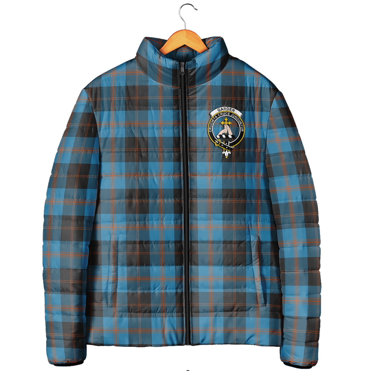 Garden (Gardyne) Tartan Padded Jacket with Family Crest Men's Padded Jacket - Tartan Vibes Clothing