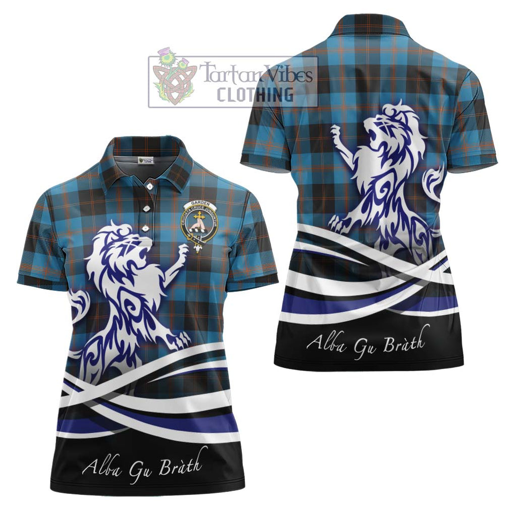 Garden (Gardyne) Tartan Women's Polo Shirt with Alba Gu Brath Regal Lion Emblem Women - Tartanvibesclothing Shop