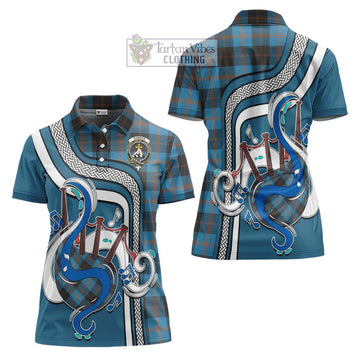 Garden (Gardyne) Tartan Women's Polo Shirt with Epic Bagpipe Style