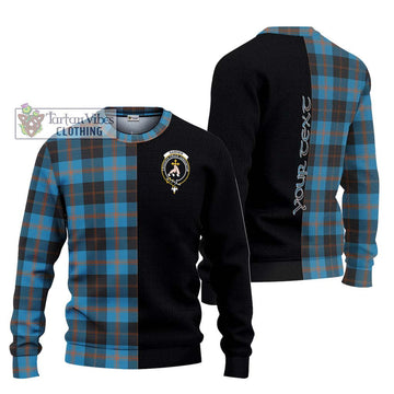 Garden (Gardyne) Tartan Ugly Sweater with Family Crest and Half Of Me Style