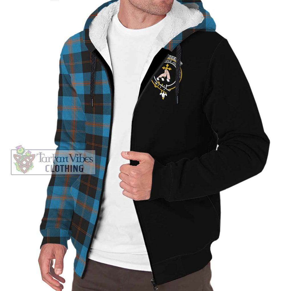 Garden (Gardyne) Tartan Sherpa Hoodie with Family Crest and Half Of Me Style Unisex S - Tartanvibesclothing Shop