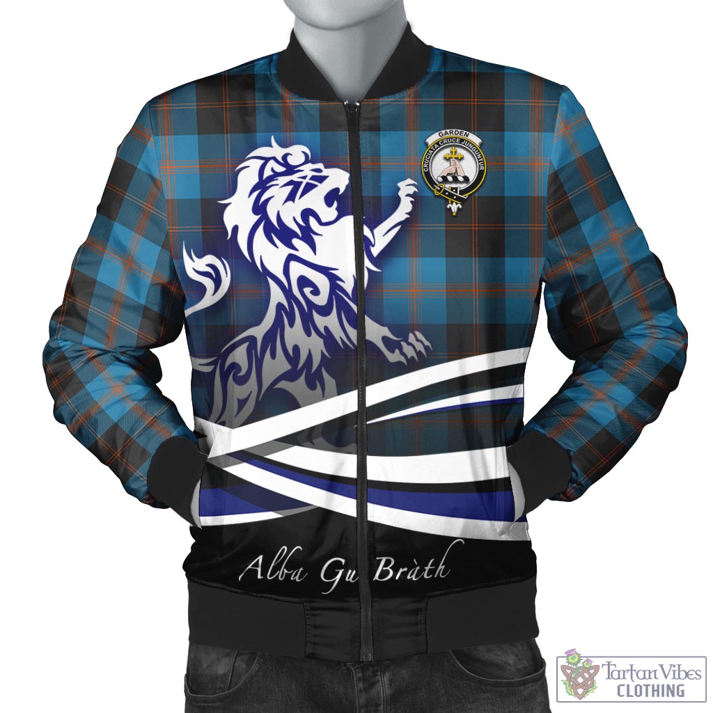 Tartan Vibes Clothing Garden Tartan Bomber Jacket with Alba Gu Brath Regal Lion Emblem