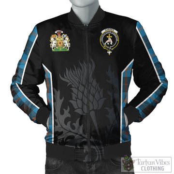 Garden (Gardyne) Tartan Bomber Jacket with Family Crest and Scottish Thistle Vibes Sport Style