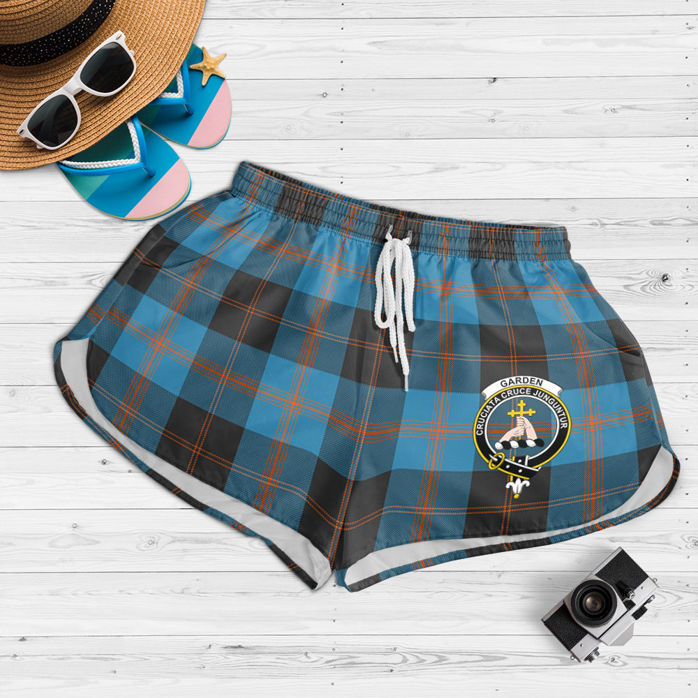 garden-tartan-womens-shorts-with-family-crest