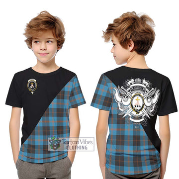 Garden (Gardyne) Tartan Kid T-Shirt with Family Crest and Military Logo Style