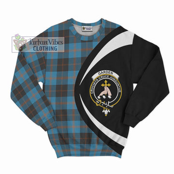 Garden (Gardyne) Tartan Sweatshirt with Family Crest Circle Style