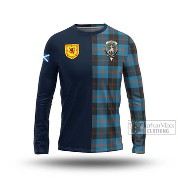 Garden (Gardyne) Tartan Long Sleeve T-Shirt with Scottish Lion Royal Arm Half Style