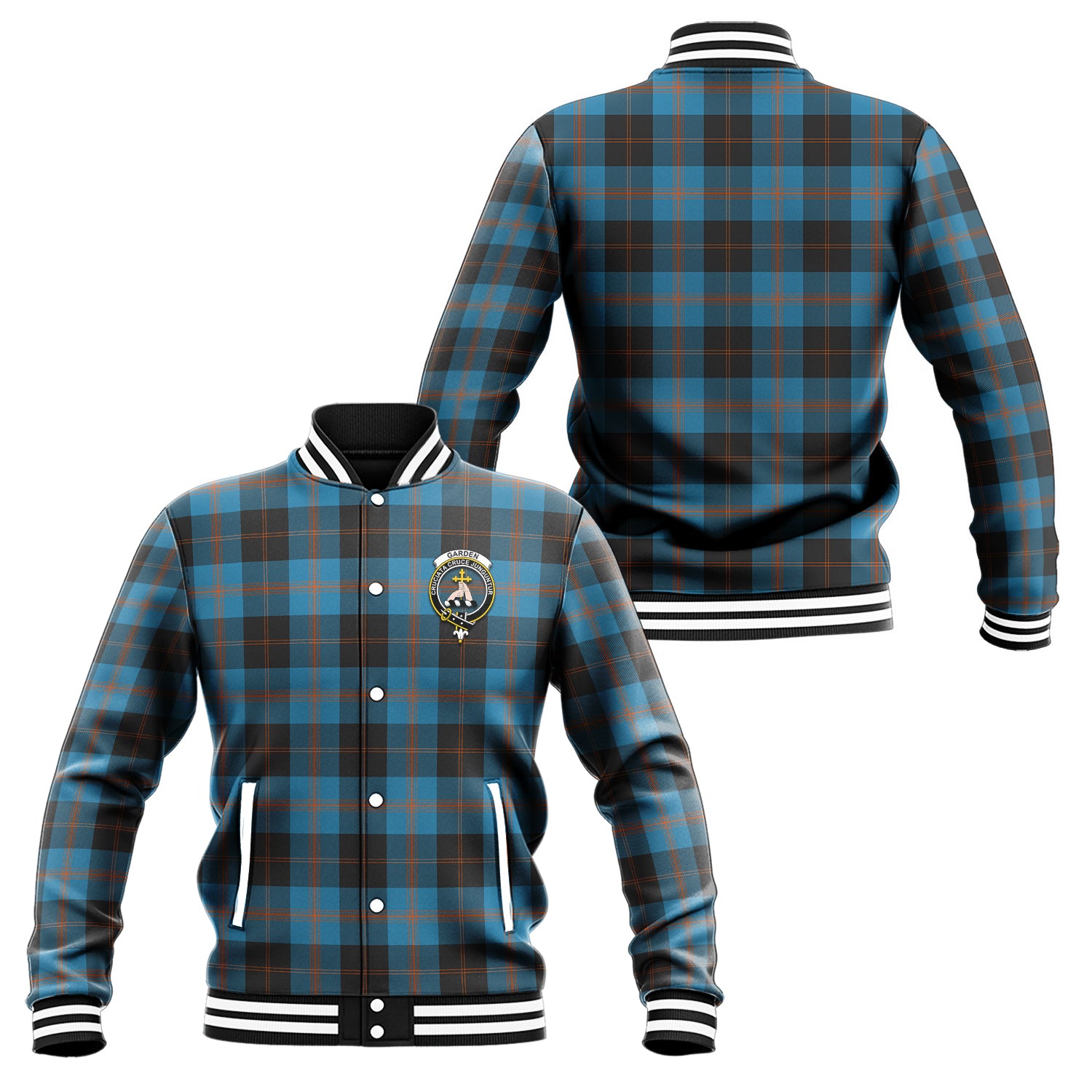 Garden (Gardyne) Tartan Baseball Jacket with Family Crest Unisex - Tartan Vibes Clothing