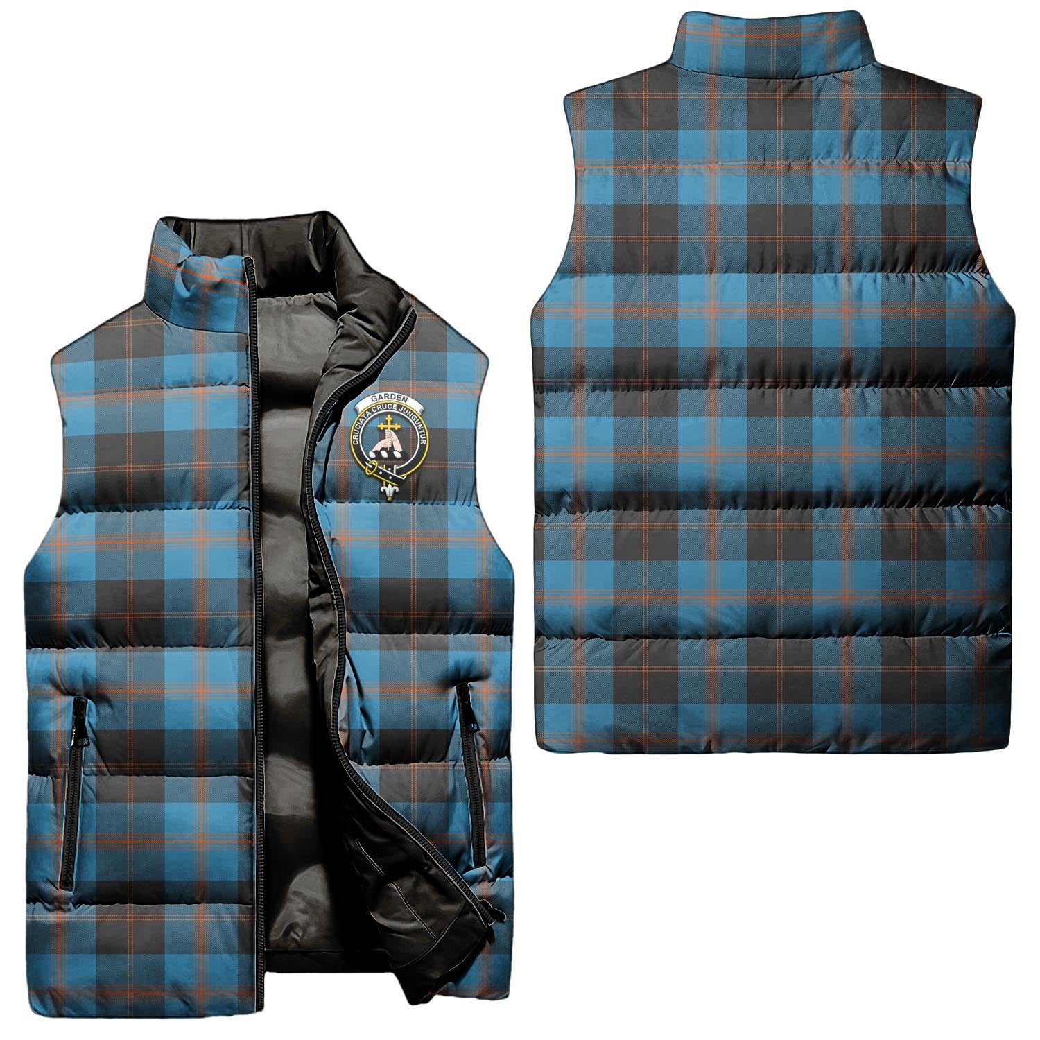 Garden Tartan Sleeveless Puffer Jacket with Family Crest Unisex - Tartanvibesclothing