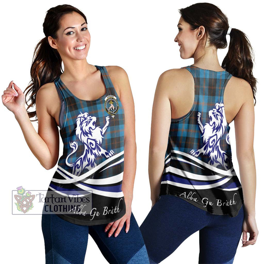 Garden (Gardyne) Tartan Women's Racerback Tanks with Alba Gu Brath Regal Lion Emblem 4XL - Tartanvibesclothing Shop