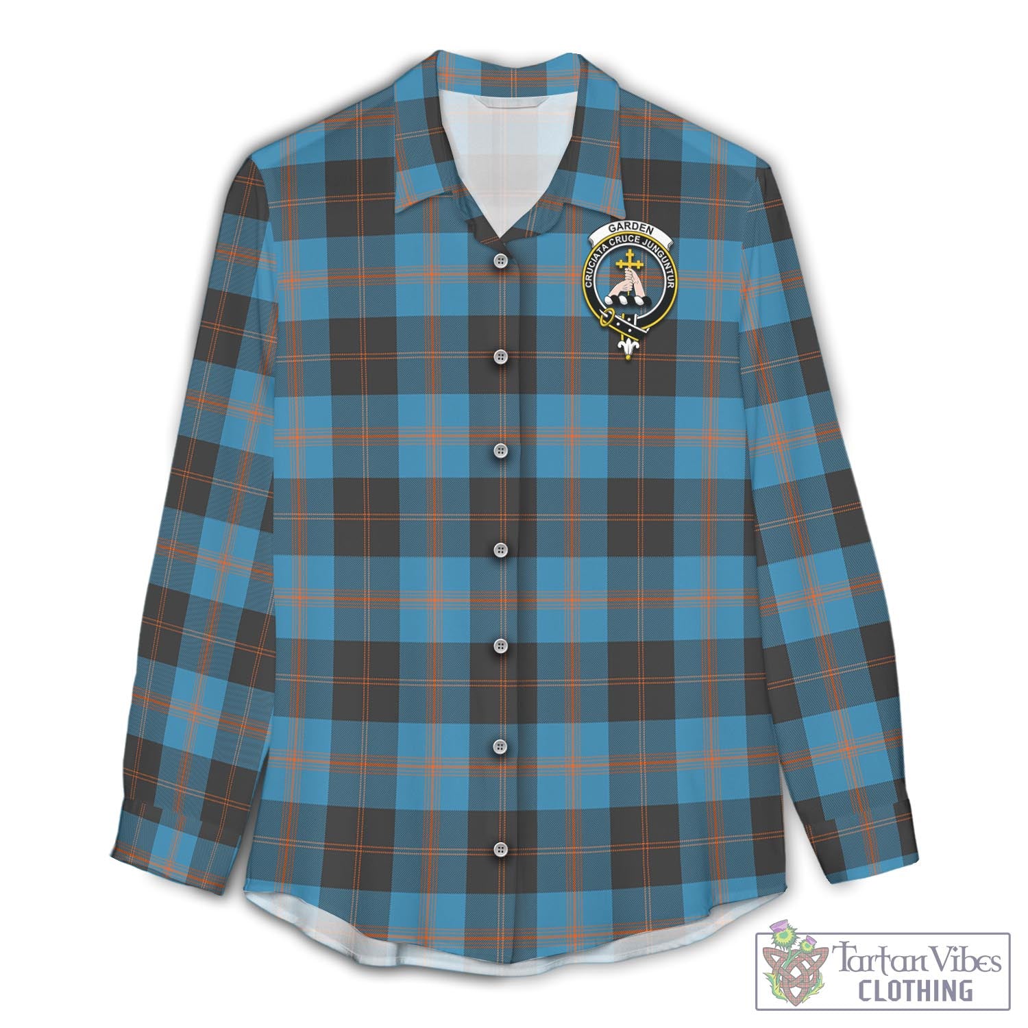 Tartan Vibes Clothing Garden Tartan Womens Casual Shirt with Family Crest