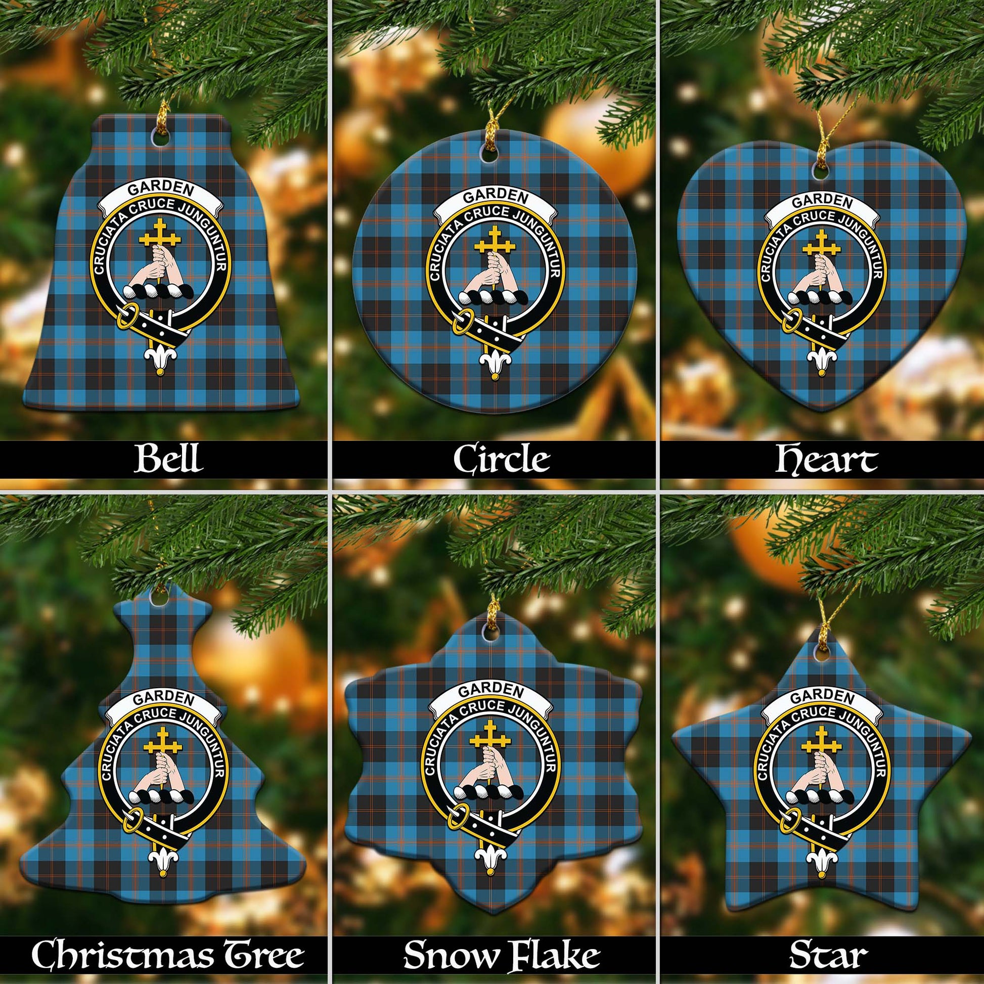 Garden Tartan Christmas Ornaments with Family Crest - Tartanvibesclothing