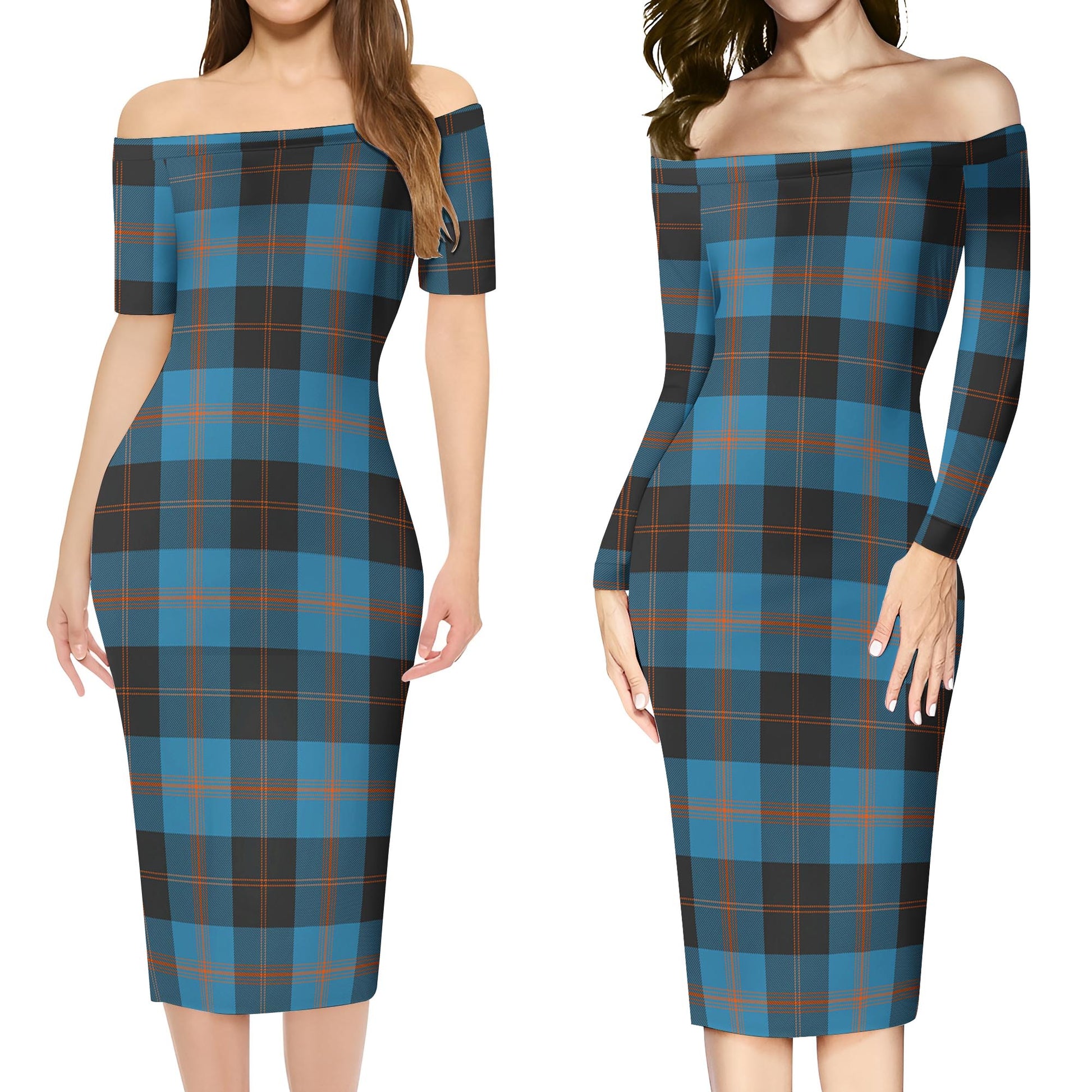 Garden Tartan Off Shoulder Lady Dress Women's Dress - Tartanvibesclothing