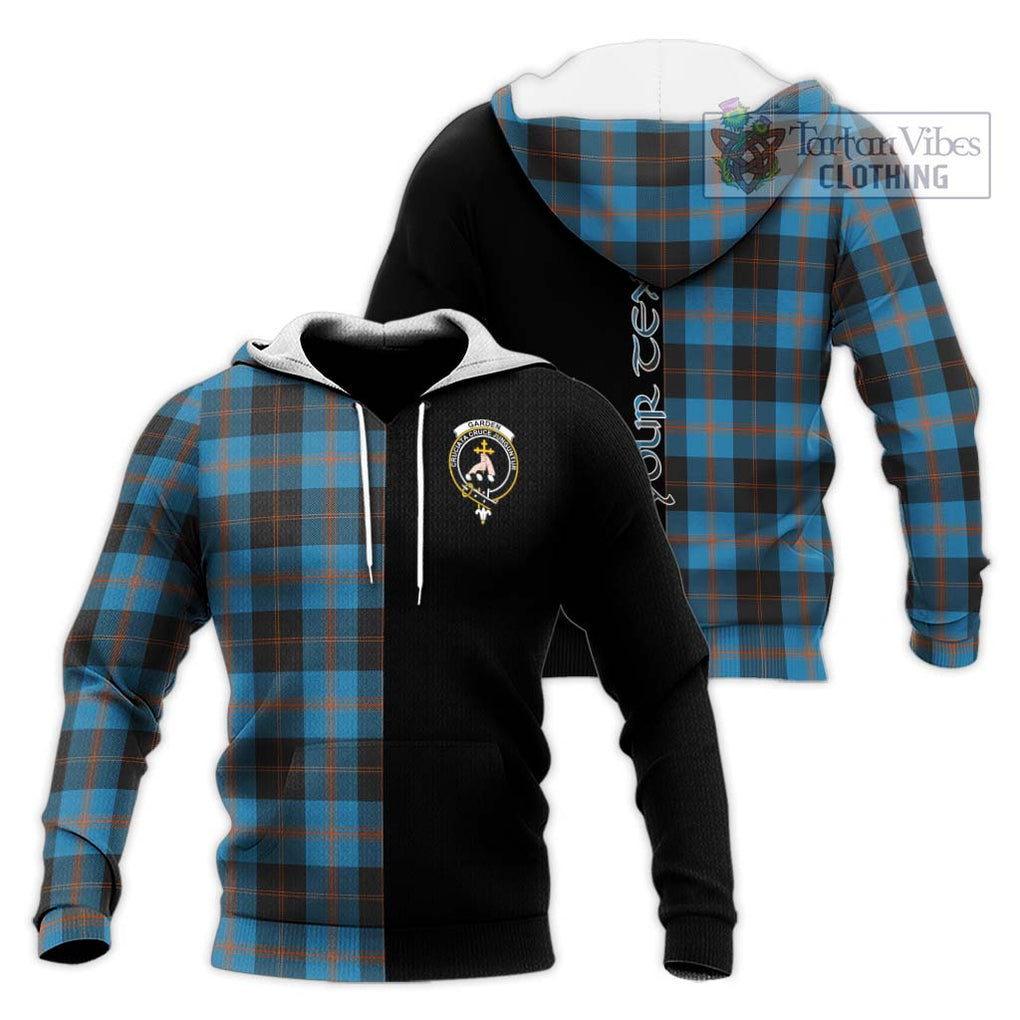 Garden (Gardyne) Tartan Knitted Hoodie with Family Crest and Half Of Me Style Unisex Knitted Pullover Hoodie - Tartanvibesclothing Shop