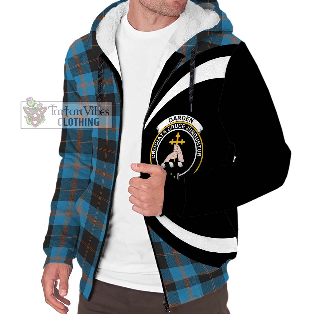 Garden (Gardyne) Tartan Sherpa Hoodie with Family Crest Circle Style Unisex S - Tartan Vibes Clothing