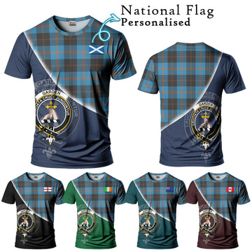 Garden (Gardyne) Tartan T-Shirt with Personalised National Flag and Family Crest Half Style