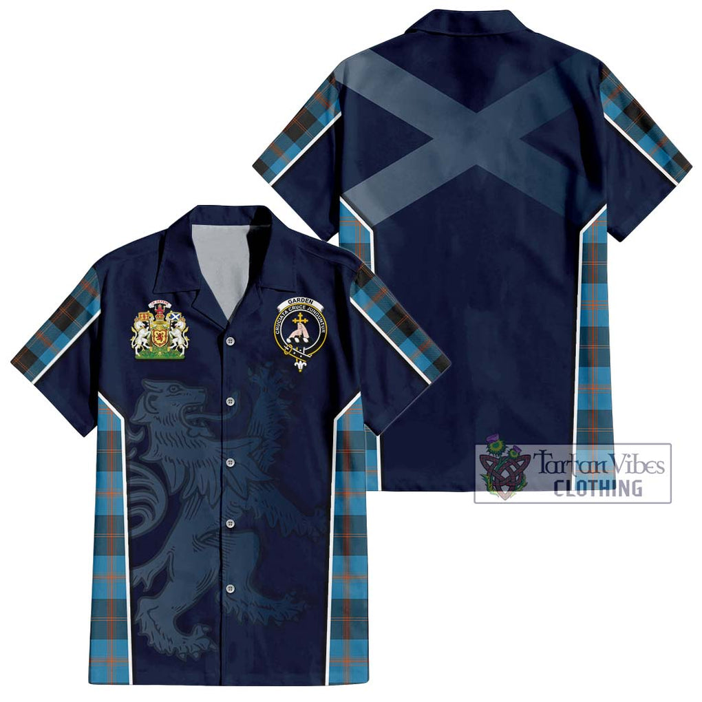 Garden (Gardyne) Tartan Short Sleeve Button Shirt with Family Crest and Lion Rampant Vibes Sport Style Kid - Tartan Vibes Clothing