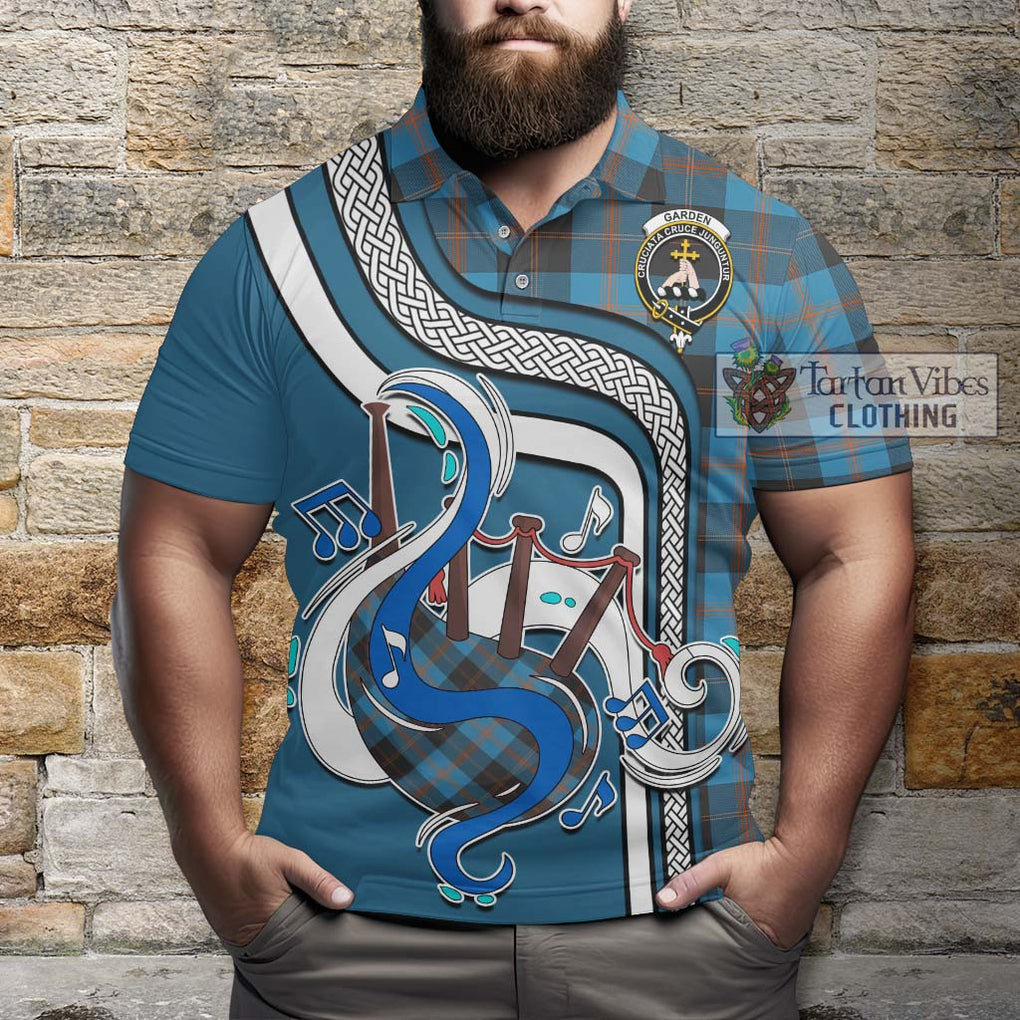 Tartan Vibes Clothing Garden Tartan Polo Shirt with Epic Bagpipe Style