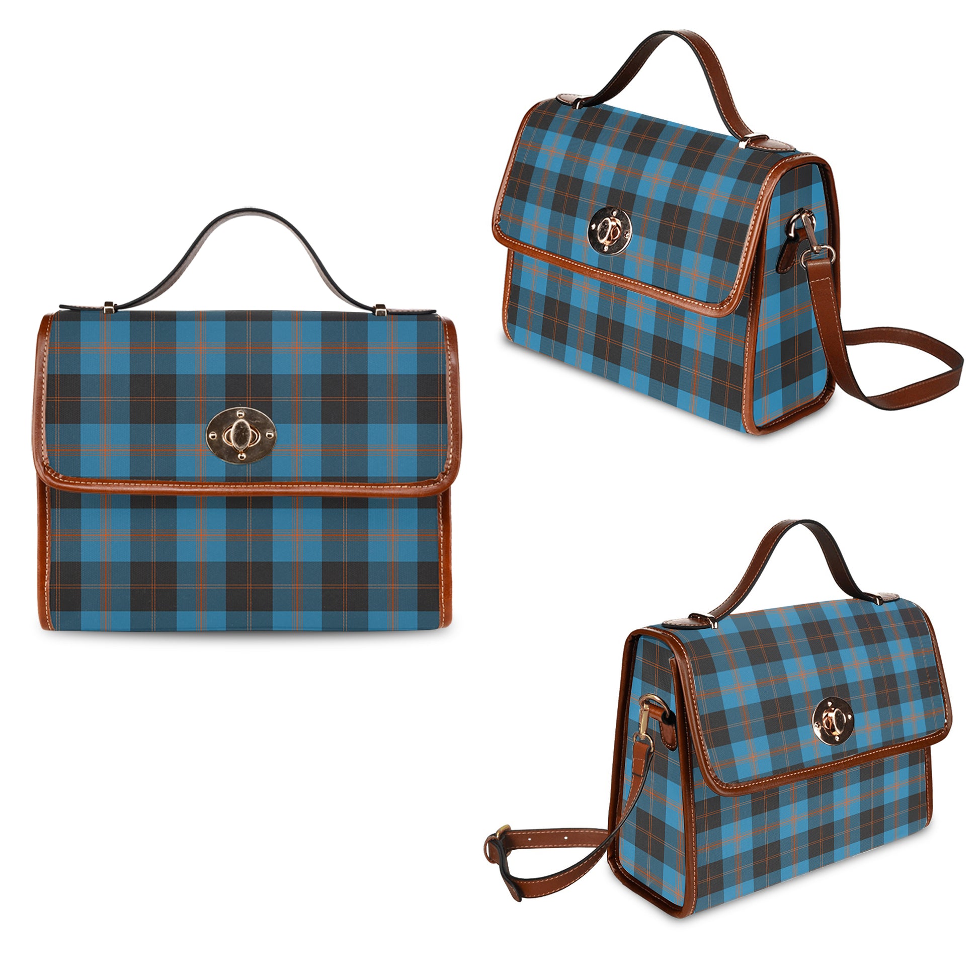 garden-tartan-leather-strap-waterproof-canvas-bag