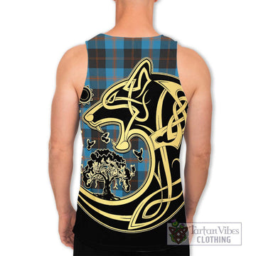 Garden (Gardyne) Tartan Men's Tank Top with Family Crest Celtic Wolf Style