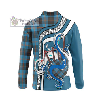 Garden (Gardyne) Tartan Long Sleeve Polo Shirt with Epic Bagpipe Style