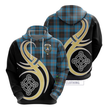 Garden (Gardyne) Tartan Hoodie with Family Crest and Celtic Symbol Style