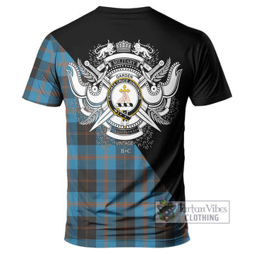 Garden (Gardyne) Tartan T-Shirt with Family Crest and Military Logo Style