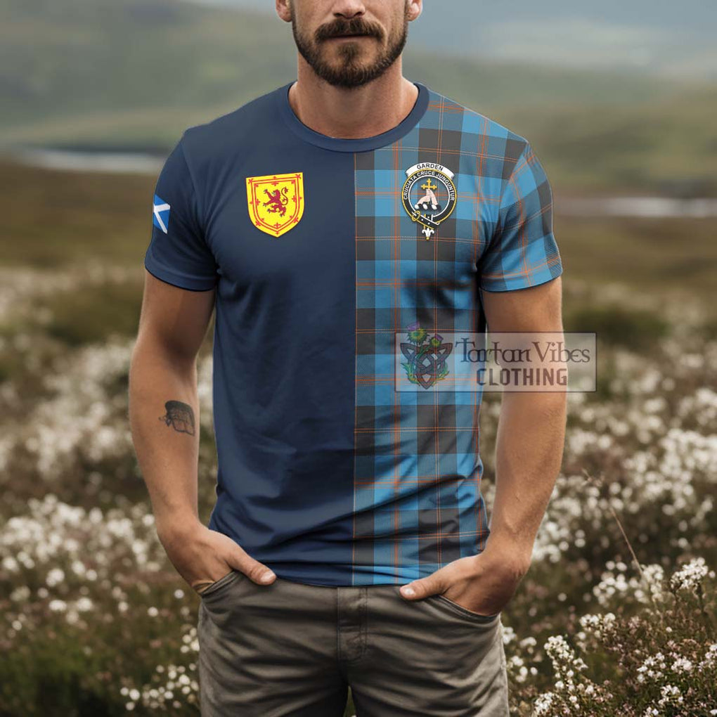 Tartan Vibes Clothing Garden Tartan T-Shirt Alba with Scottish Lion Royal Arm Half Style