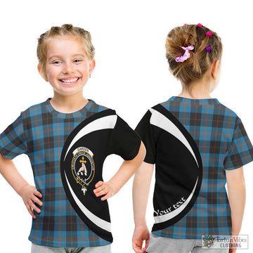 Garden (Gardyne) Tartan Kid T-Shirt with Family Crest Circle Style