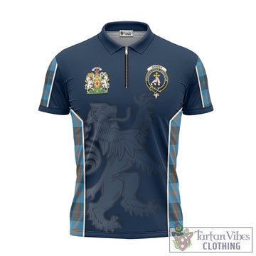 Garden (Gardyne) Tartan Zipper Polo Shirt with Family Crest and Lion Rampant Vibes Sport Style