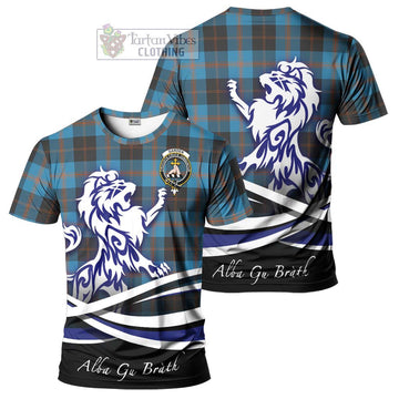 Garden (Gardyne) Tartan Cotton T-shirt with Alba Gu Brath Regal Lion Emblem Women's Shirt - Tartan Vibes Clothing