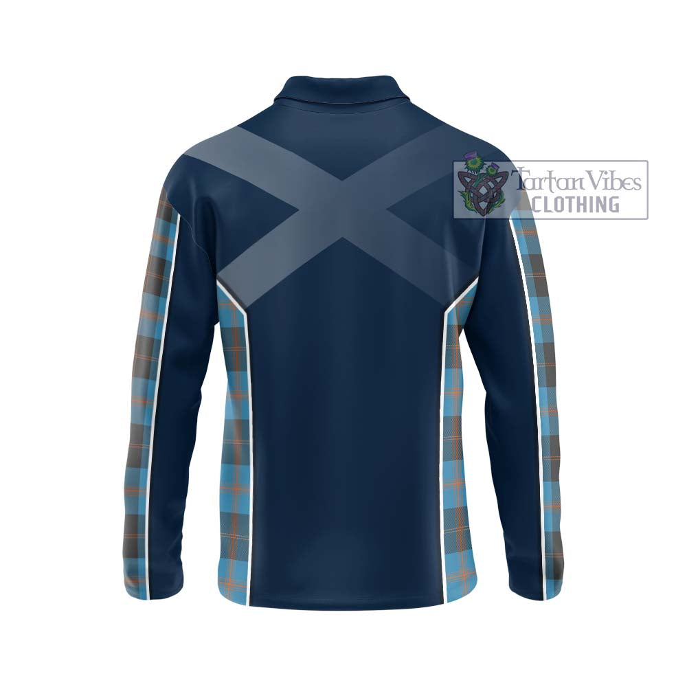 Garden (Gardyne) Tartan Long Sleeve Polo Shirt with Family Crest and Lion Rampant Vibes Sport Style - Tartan Vibes Clothing