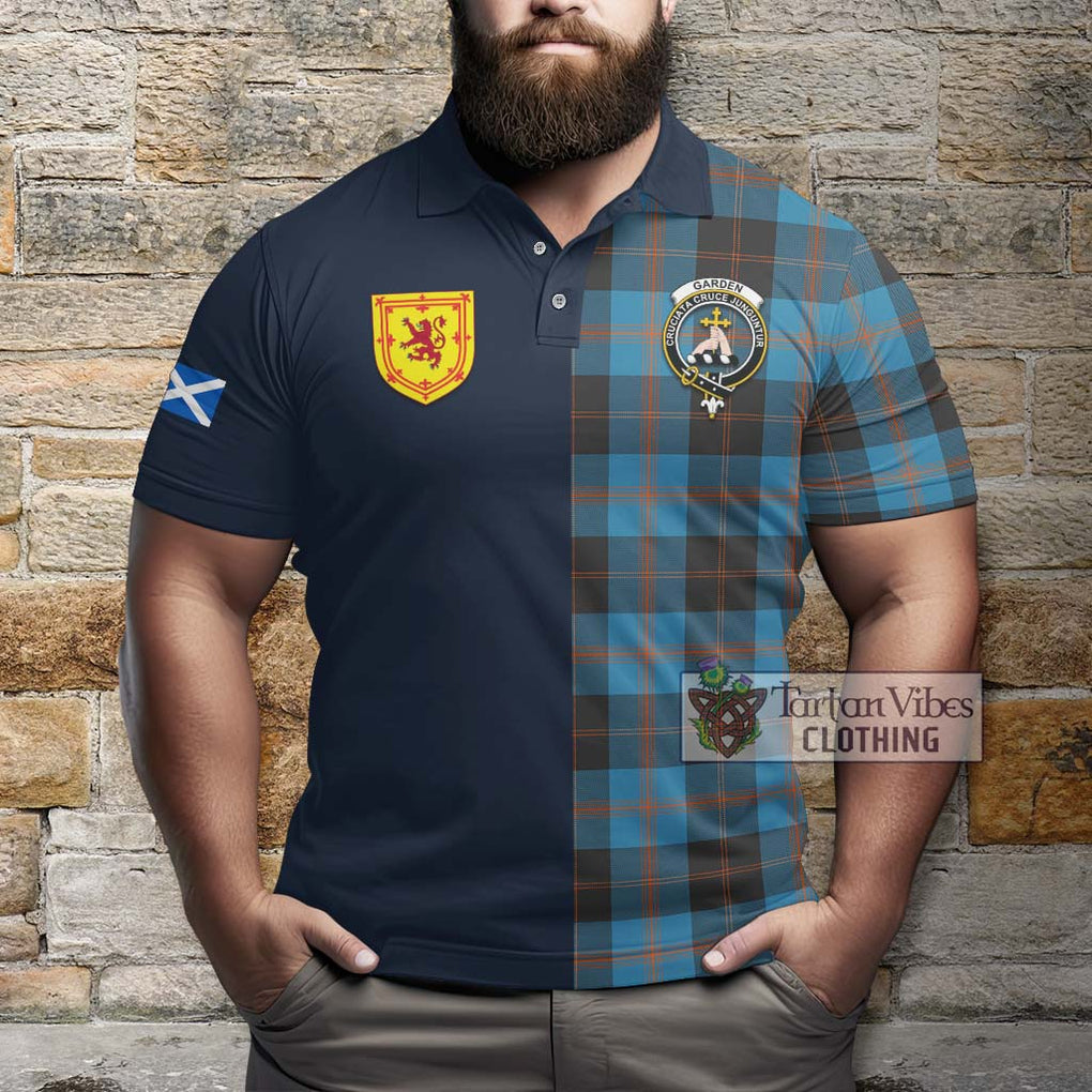 Tartan Vibes Clothing Garden Tartan Polo Shirt with Scottish Lion Royal Arm Half Style