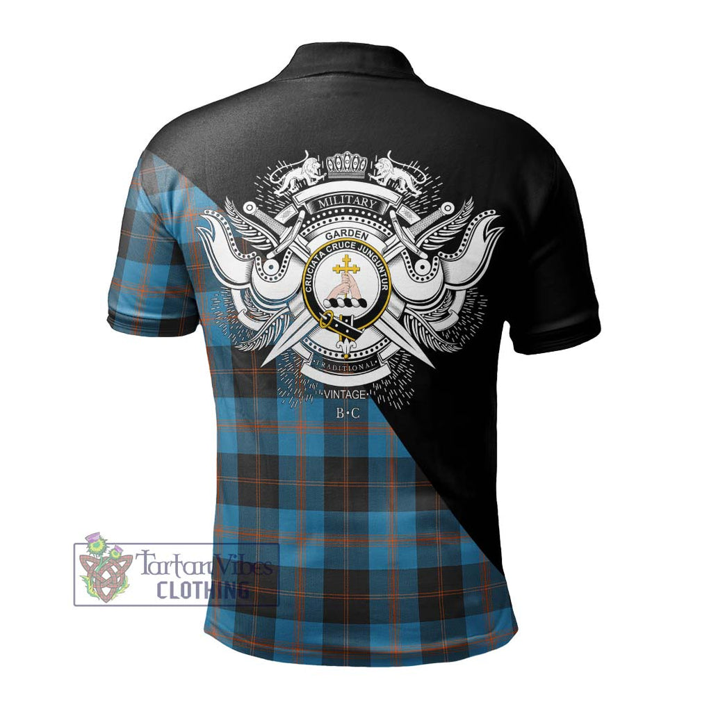 Garden (Gardyne) Tartan Polo Shirt with Family Crest and Military Logo Style - Tartanvibesclothing Shop