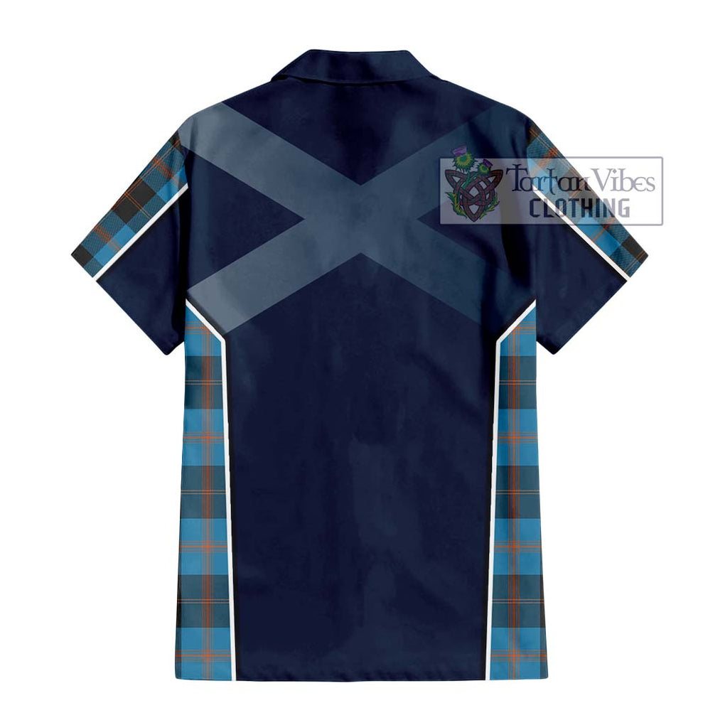 Garden (Gardyne) Tartan Short Sleeve Button Shirt with Family Crest and Lion Rampant Vibes Sport Style - Tartan Vibes Clothing