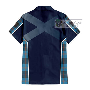 Garden (Gardyne) Tartan Short Sleeve Button Shirt with Family Crest and Lion Rampant Vibes Sport Style