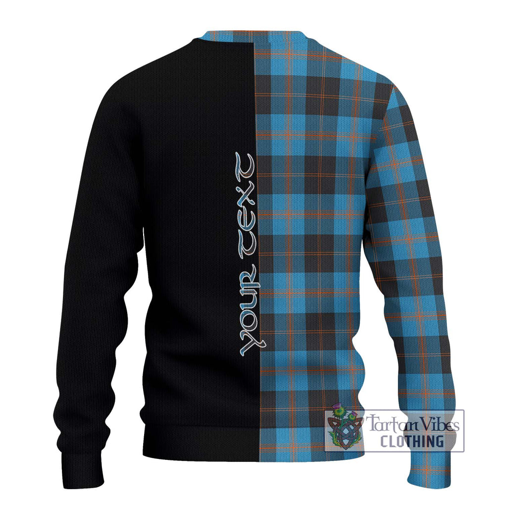 Garden (Gardyne) Tartan Knitted Sweater with Family Crest and Half Of Me Style - Tartanvibesclothing Shop