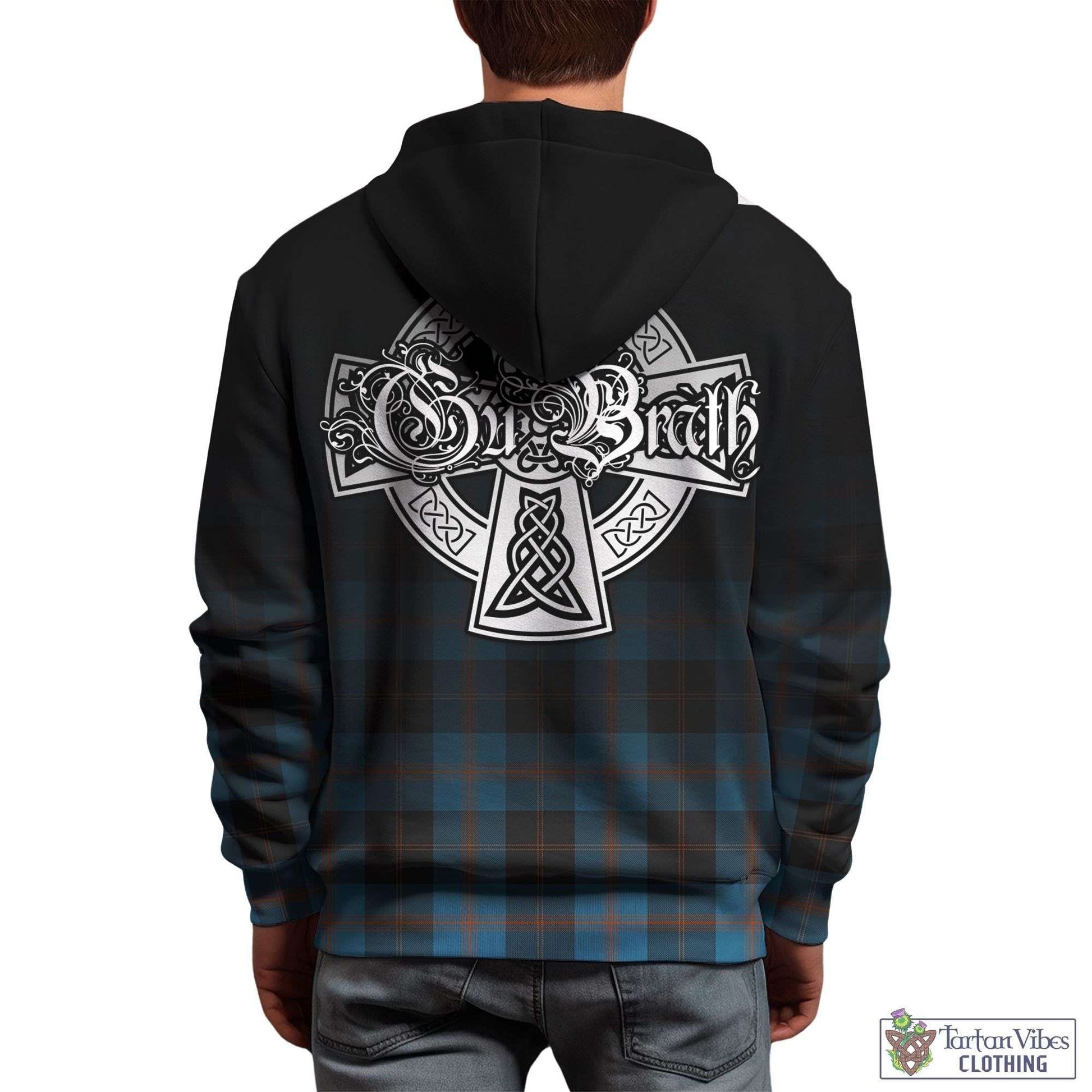 Tartan Vibes Clothing Garden Tartan Hoodie Featuring Alba Gu Brath Family Crest Celtic Inspired