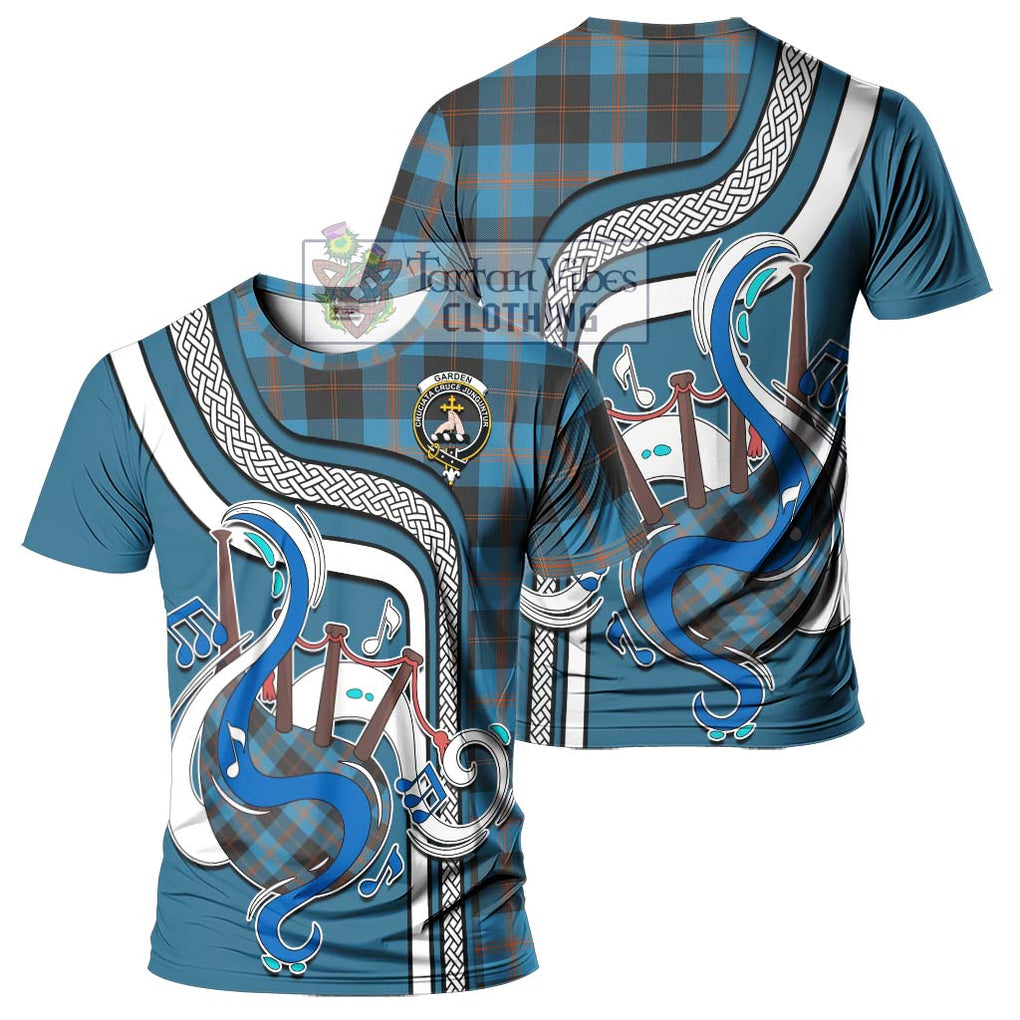 Garden (Gardyne) Tartan T-Shirt with Epic Bagpipe Style - Tartanvibesclothing Shop