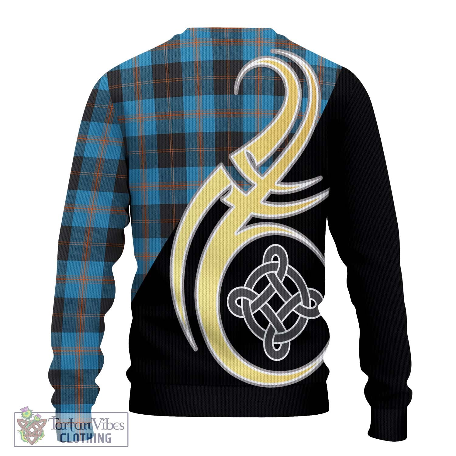 Garden (Gardyne) Tartan Knitted Sweater with Family Crest and Celtic Symbol Style - Tartan Vibes Clothing