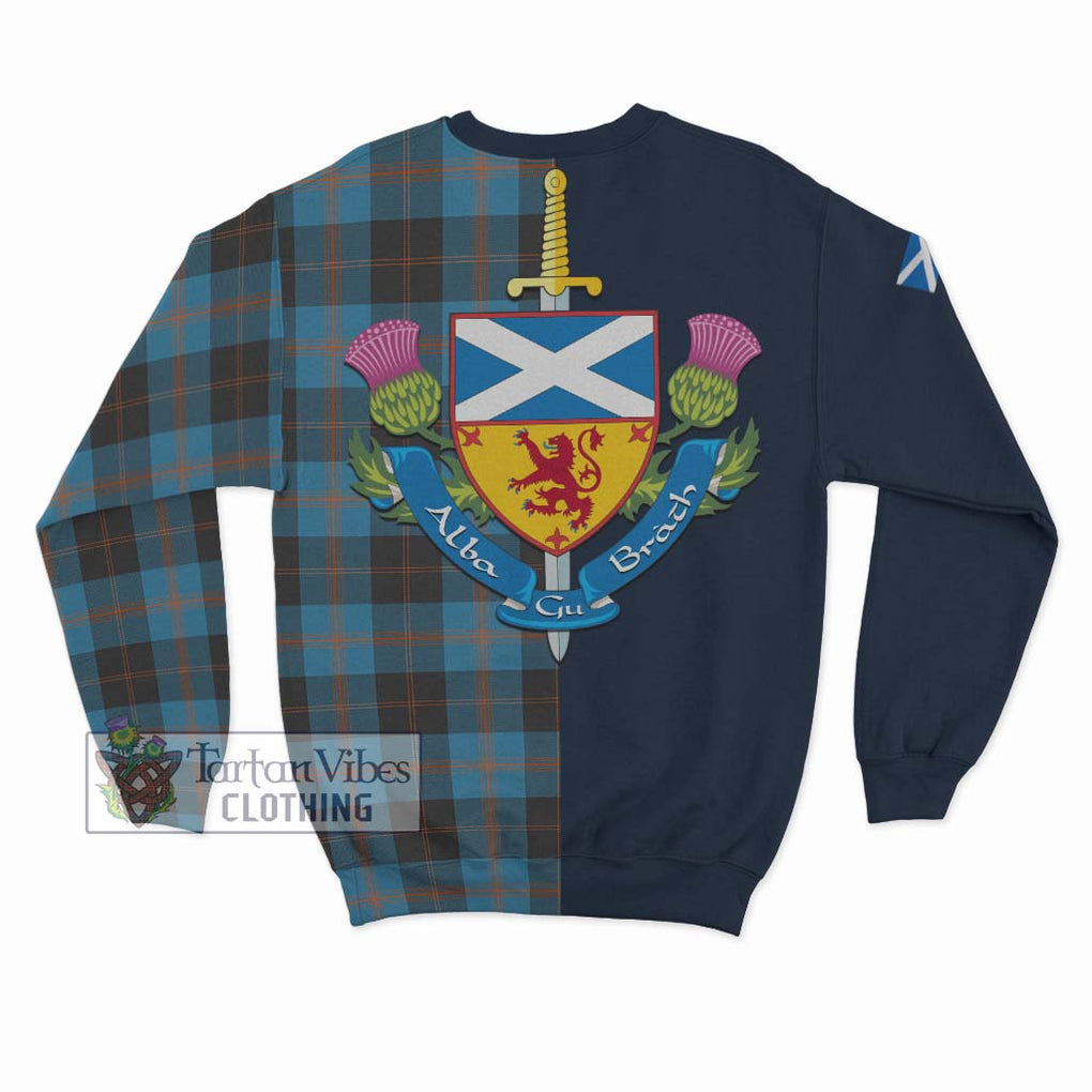 Tartan Vibes Clothing Garden Tartan Sweatshirt with Scottish Lion Royal Arm Half Style