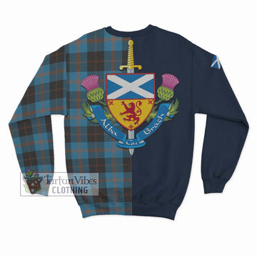 Garden (Gardyne) Tartan Sweatshirt Alba with Scottish Lion Royal Arm Half Style