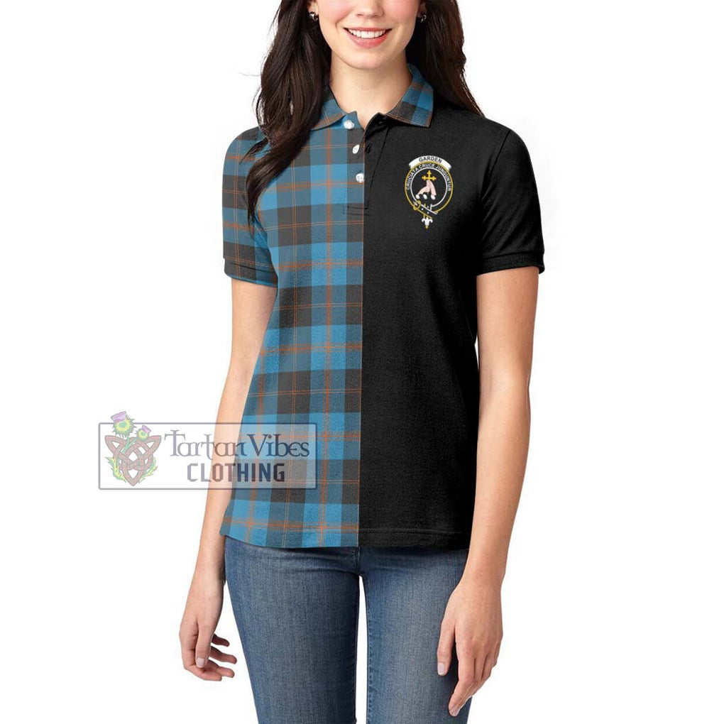 Garden (Gardyne) Tartan Women's Polo Shirt with Family Crest and Half Of Me Style - Tartanvibesclothing Shop